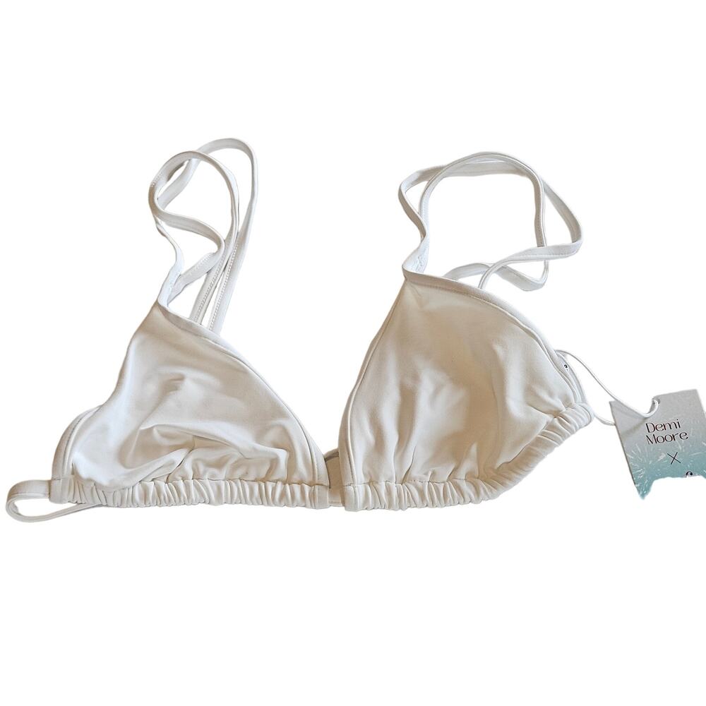 Andie x Demi Moore Cannes Triangle Swim Top White Women's Medium